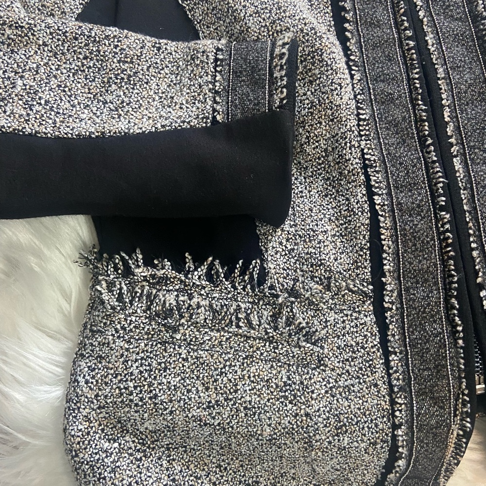 White House Black Market Sz 2 Gray and Black Tweed Women’s Blazer - Picture 7 of 16